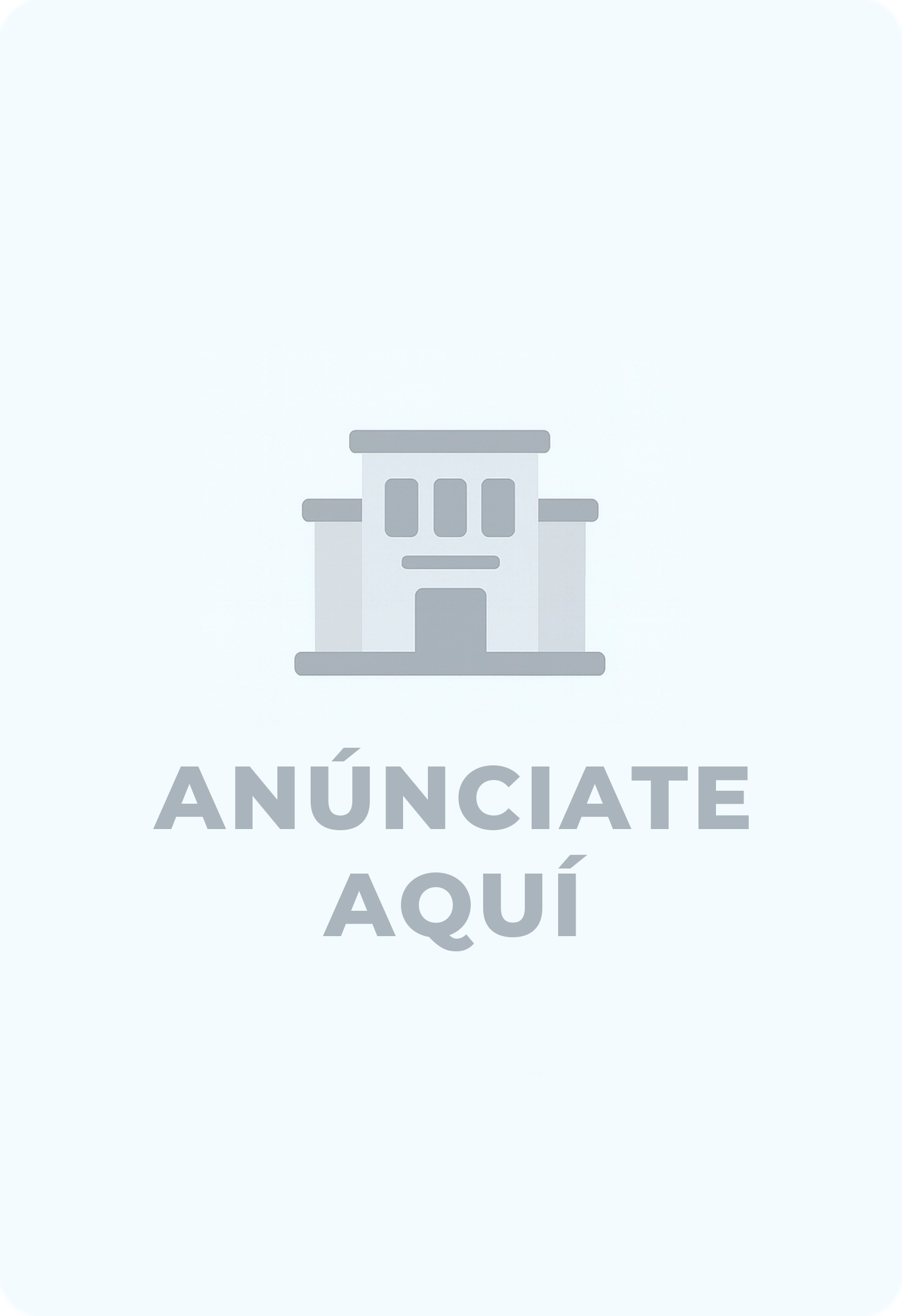 icono edificio gris con texto de anunciate aquí