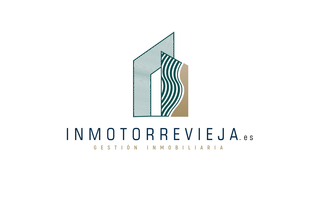Logotipo de inmotorrevieja que representa un edificio abstracto